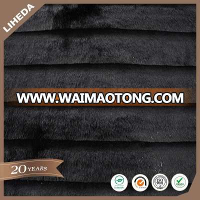 Fashion apparel and bag black mink fabric faux fur wholesale stripe fake fur acrylic faux fur fabric